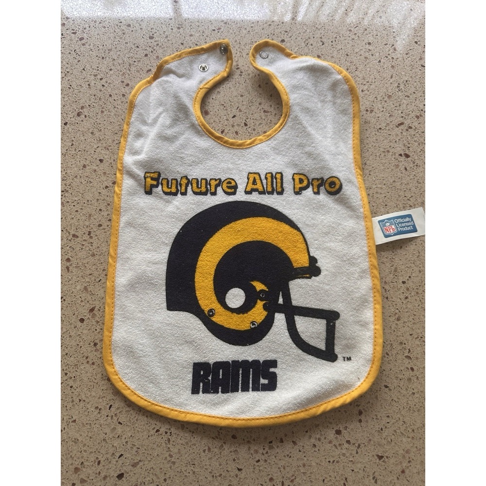 Brand New Los Angeles Rams Baby Bib NFL LA Rams Washable Newborn Baby Gift